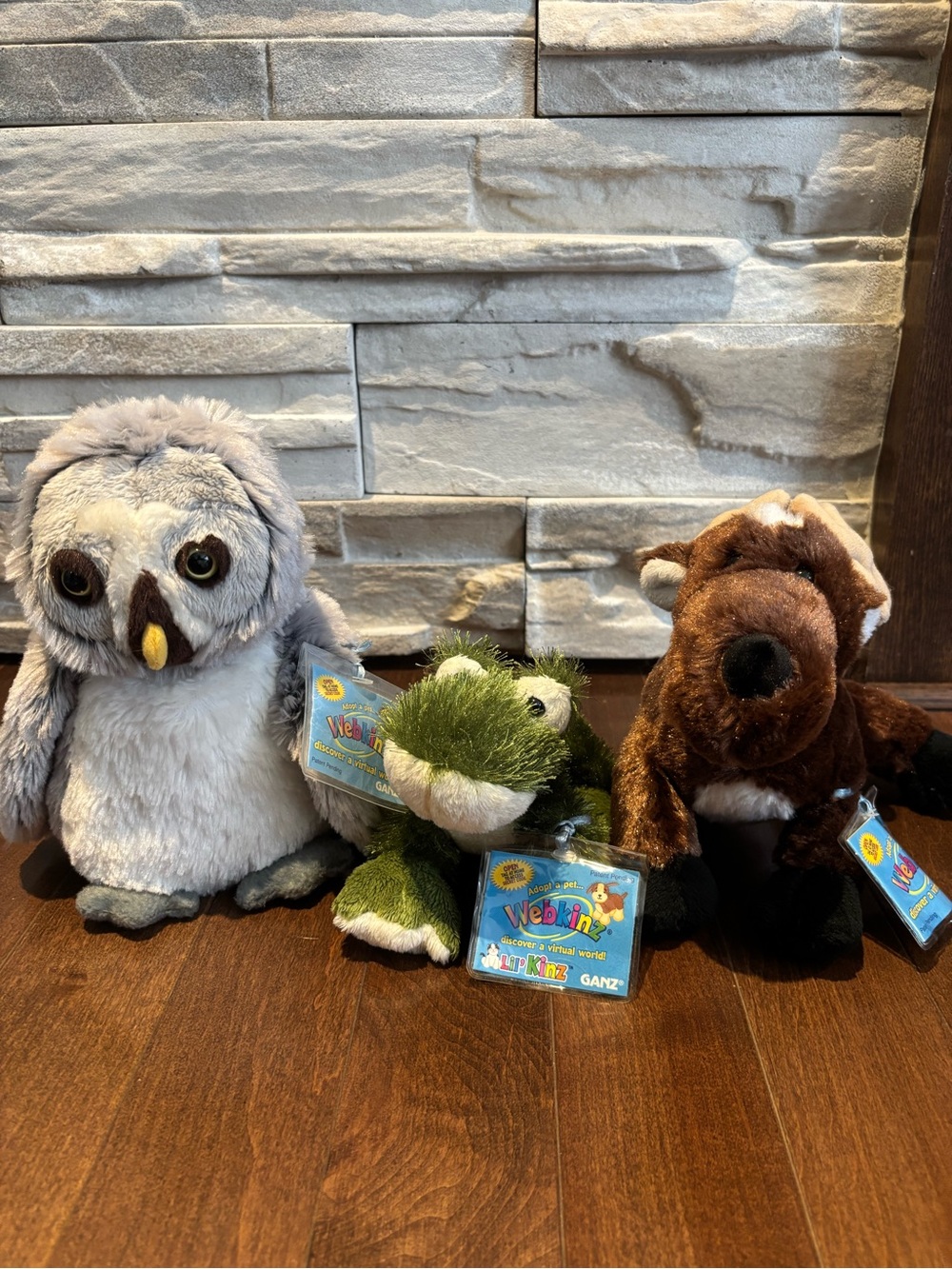 Ganz Webkinz NWT LOT - Gray Owl, Lil Kinz Frog, Reindeer